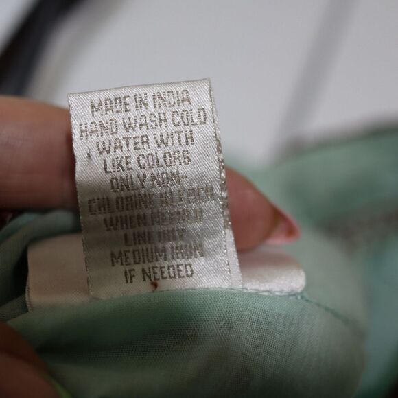 Soft Surroundings Light Blue Blouse with Brown Detailing Boho Hippie Embroidered - Picture 15 of 15